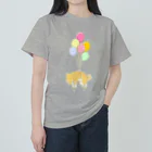 真希ナルセ（マキナル）の風船柴犬（赤柴） ヘビーウェイトTシャツ