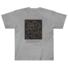 chiho_seal_shopのワモン アザラシ 柄 チャコール Ringed seal pattern Charcoal ヘビーウェイトTシャツ