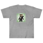 カレー屋　月夜のライオンの鉄猫H ヘビーウェイトTシャツ