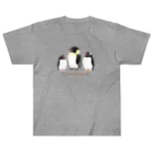 竜の工房・翔 -SUZURI SHOP-のI Love Penguins ヘビーウェイトTシャツ