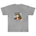 旅猫王子れぉにゃん👑😼公式(レイラ・ゆーし。)の【タヌキそば⭐れぉにゃん】 ヘビーウェイトTシャツ