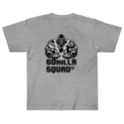 GORILLA SQUAD 公式ノベルティショップのアングリーゴリラビルダー/ロゴ黒 Heavyweight T-Shirt