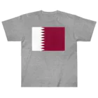 お絵かき屋さんのカタールの国旗 ヘビーウェイトTシャツ