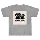 黒パグ🖤Black Pug laboratory🖤のdangerous Pug series ヘビーウェイトTシャツ