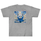 黒猫ファブリックのSky cats relax on a carpet of clouds Heavyweight T-Shirt