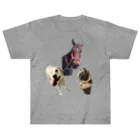 キャスセバゴエmamの馬　猫　犬　三兄弟そろいました Heavyweight T-Shirt