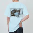 nekousagi*∩..∩のこころちゃんの自画像？【nekousagi*∩..∩ロゴ入り】 ヘビーウェイトTシャツ