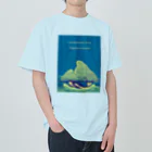 ari designの入道雲と歌川国芳の鯨（ちょっぴり派手バージョン） ヘビーウェイトTシャツ