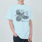 雁花工房（寄付アイテム販売中です）のWild plants of HOTOKENUMA-wetlands（黒） ヘビーウェイトTシャツ