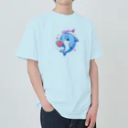 終わらない夢🌈の可愛いイルカちゃん🐬💞 ヘビーウェイトTシャツ