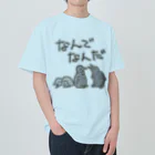 ミナミコアリクイ【のの】のなんでなん【オウサマペンギン生まれたて】 ヘビーウェイトTシャツ