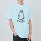 MrKShirtsのPengin (ペンギン) 黒デザイン Heavyweight T-Shirt