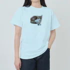 nekousagi*∩..∩のこころちゃんの自画像？【nekousagi*∩..∩ロゴ入り】 ヘビーウェイトTシャツ