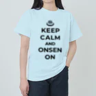 kg_shopのKEEP CALM AND ONSEN ON (文字ブラック) ヘビーウェイトTシャツ