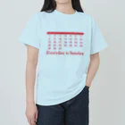 日曜日商店の毎日が日曜日のカレンダー Heavyweight T-Shirt