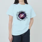 紅藤コミミズクのトリックアート「宇宙」 ヘビーウェイトTシャツ