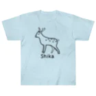 MrKShirtsのShika (シカ) 黒デザイン ヘビーウェイトTシャツ