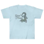ZONICATROPICS / ゾニカトロピクスのGecko Heaven-ペロリなヤモリくん（ゴールドグレー） ヘビーウェイトTシャツ