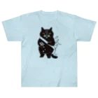 多分ねこのお買い物黒猫さん ヘビーウェイトTシャツ