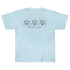 イラスト MONYAAT のポメラニアンの ぽ わん キリッ 黒L  Heavyweight T-Shirt