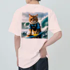 studio eizoのおいら波乗り🐈猫サーファー🏄 ヘビーウェイトTシャツ