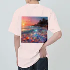 Mellow-Skyの美しすぎるハートシーグラス ヘビーウェイトTシャツ