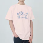 Chiyo.Wan(🐕🕊️のお店)のHanemimi犬　(ブルー) Heavyweight T-Shirt