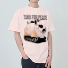 うさぎのうみちゃんねるショップのむーちゃん戦車-うさぎのうみのうさ友シリーズ Heavyweight T-Shirt