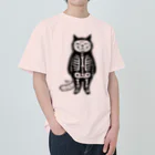 多分ねこのガイコツの仮装をする猫 ヘビーウェイトTシャツ