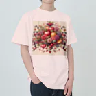 まんまるちゃんの薔薇とフルーツのSweetな香り Heavyweight T-Shirt