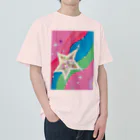 🐶シュナといろいろ🎨の流れ星　(ピンク) ヘビーウェイトTシャツ