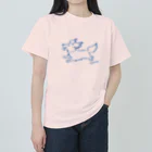 Chiyo.Wan(🐕🕊️のお店)のHanemimi犬　(ブルー) ヘビーウェイトTシャツ