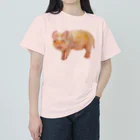 はしもとみやこのクレパスで描いたミニブタさん Heavyweight T-Shirt