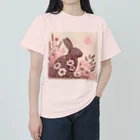 ブルーアイズのシルエットうさ Heavyweight T-Shirt