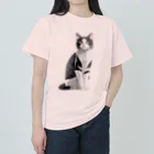 designinglab-itemsの日本の猫　ハチワレさん ヘビーウェイトTシャツ