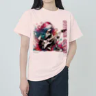 PALA's SHOP　cool、シュール、古風、和風、のGUITAR GIRLS　７ ヘビーウェイトTシャツ