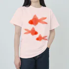 Alba spinaの金魚３匹 ヘビーウェイトTシャツ