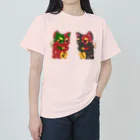 甘漏り屋のふく福呼猫 ヘビーウェイトTシャツ