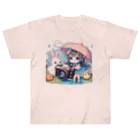 かるるんショップのカメラと傘とうさ耳少女とシリーズ　撮影 ヘビーウェイトTシャツ