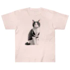 designinglab-itemsの日本の猫　ハチワレさん Heavyweight T-Shirt