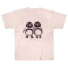 ヤママユ(ヤママユ・ペンギイナ)のふたごのフンボルトペンギン ヘビーウェイトTシャツ
