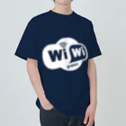 押し売り洋品店『ボルゾ』のFree Wi-Wi（白抜き） ヘビーウェイトTシャツ