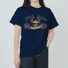 GOD LUCK💀to youの赤薔薇スカル💀🌹 ヘビーウェイトTシャツ