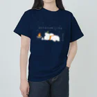 kiki25のアウトドアライフを満喫する白くま(冬) ヘビーウェイトTシャツ