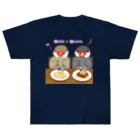 Lily bird（リリーバード）のパスタとシナモン・シルバー文鳥ず ロゴ入り ヘビーウェイトTシャツ