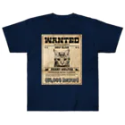 野良猫は星空の夢を見るのWANTED ハート泥棒（舌をだす猫） ヘビーウェイトTシャツ