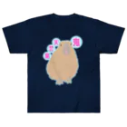 LalaHangeulの鬼天竺鼠(カピバラ) ヘビーウェイトTシャツ