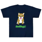 Lily bird（リリーバード）のにこにこ柴犬 英語ロゴ入り Heavyweight T-Shirt