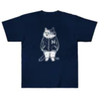 多分ねこのアメカジ猫(ぶち猫)白 Heavyweight T-Shirt