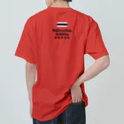 NO MUAY THAI NO LIFE🇹🇭ノームエタイノーライフ🥊のノームエタイノーライフ (後ろタイ国旗とタイ語)黒文字 ヘビーウェイトTシャツ
